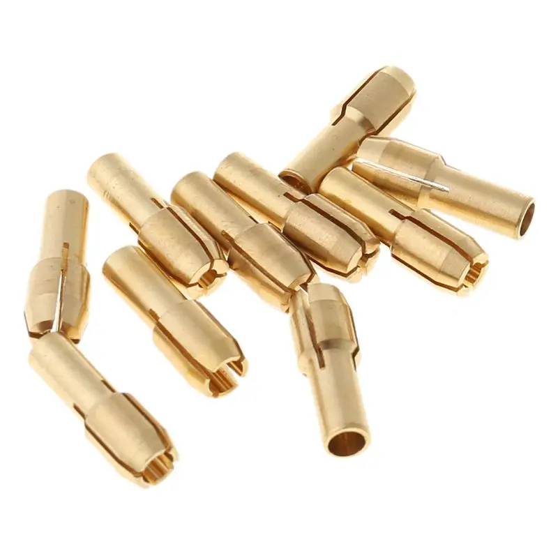 

10Pcs Brass Drill Chuck Collet Bits For Rotary Tool 0.5-3.2mm 4.3mm Shank B2QB