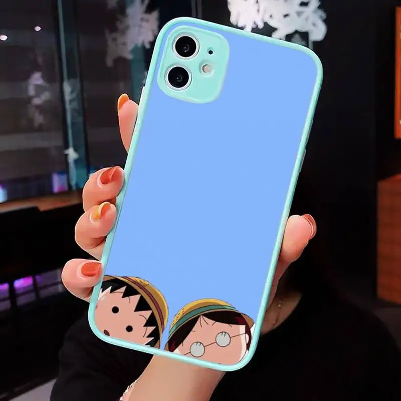

Chi bi Maruko Sakura Momoko cute Phone Cases Matte Transparent for iPhone 7 8 11 12 s mini pro X XS XR MAX Plus cover funda
