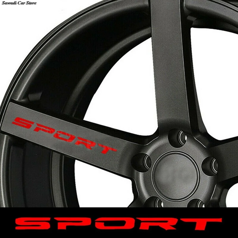 

4 Racing Sticker Car Sticker Cool Black Red White Waterproof Car Decoration Body Wheel Motorcycle Car Sticker and decals racing