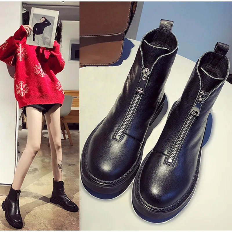 Модные женские ботинки зимняя женская обувь на молнии мягкая из искусственной