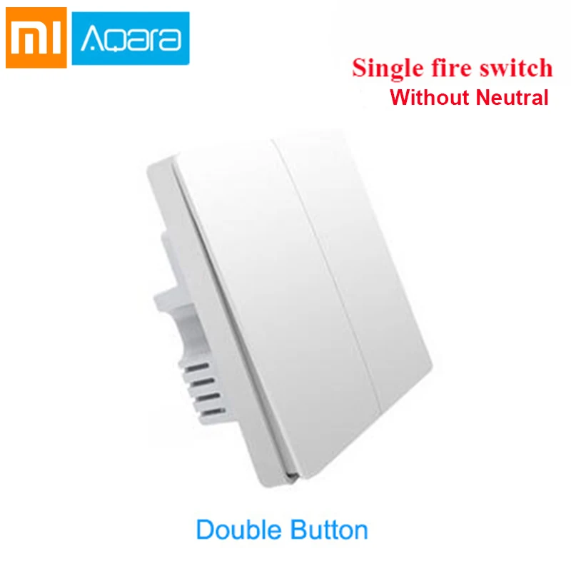 Double Switch Xiaomi умный дом Комплект Aqara шлюз двери окна человеческого тела датчик температуры и влажности Датчик беспроводной переключатель Zigbee розетка куб - Цвет: Double Switch