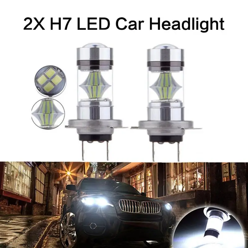 

100W 1100LM Car Headlight H7 LED Bulbs Super Bright 6000K Auto Mist Lamp 100W 1100LM 12V LED Lamp Driving Auto Fog Head Light