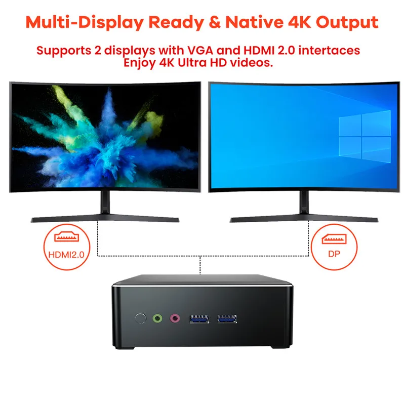 Мини-ПК T-Bao MN22 AMD Athlon Gold 3150U 8 Гб DDR4 256 ГБ M.2 NVME SSD Radeon Vega 3 Graphics DP HD 4K Dual WiFi Настольный ПК