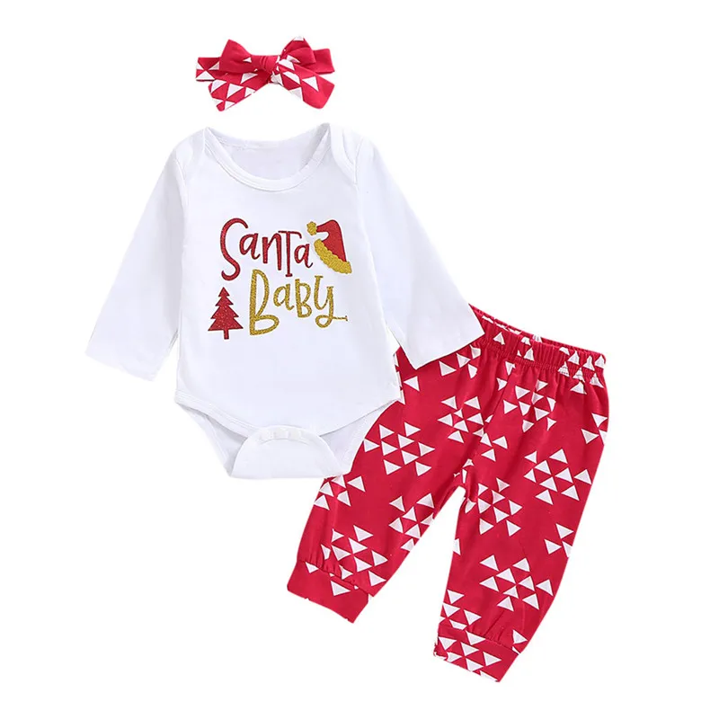 Рождественский детский комбинезон для маленьких девочек рождественские штаны с