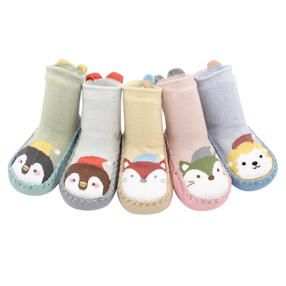 Хлопковые нескользящие носки для новорожденных носки-тапочки маленьких