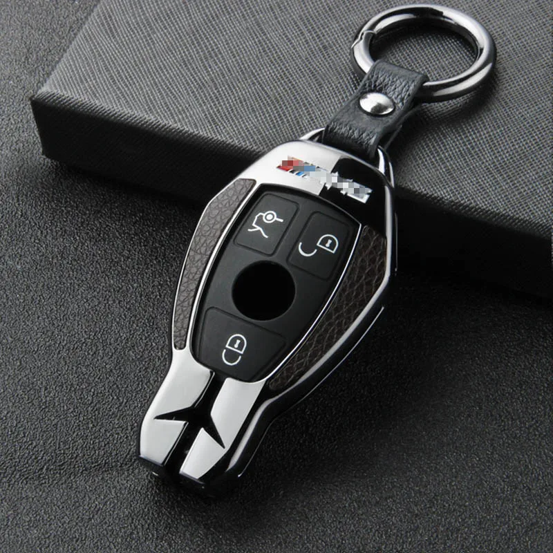 BLACK RING A Автомобильный чехол для ключей, брелок для Mercedes Benz W203 W210 W211 W124 W202 W204 W212 W176 AMG GLC 260 C200 CLA GLA 200, автомобильные аксессуары - Название цвета: BLACK RING A