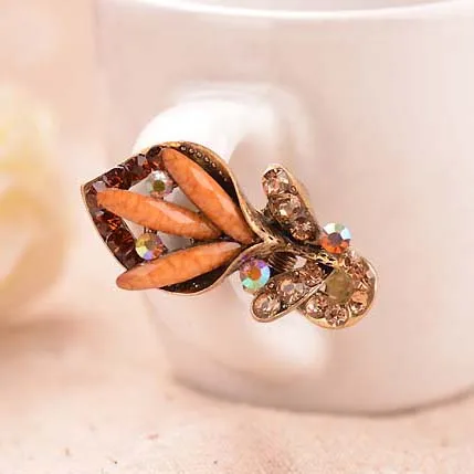 Retro Tulip Flower Small Hair Clip Antique Bronze Plating Jewelry For Women Classsic Hairgrips Accessories | Украшения и