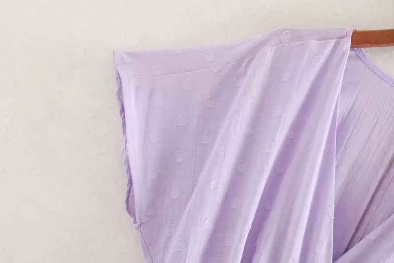 Женское платье-миди с разрезом элегантное фиолетовое платье v-образным вырезом и