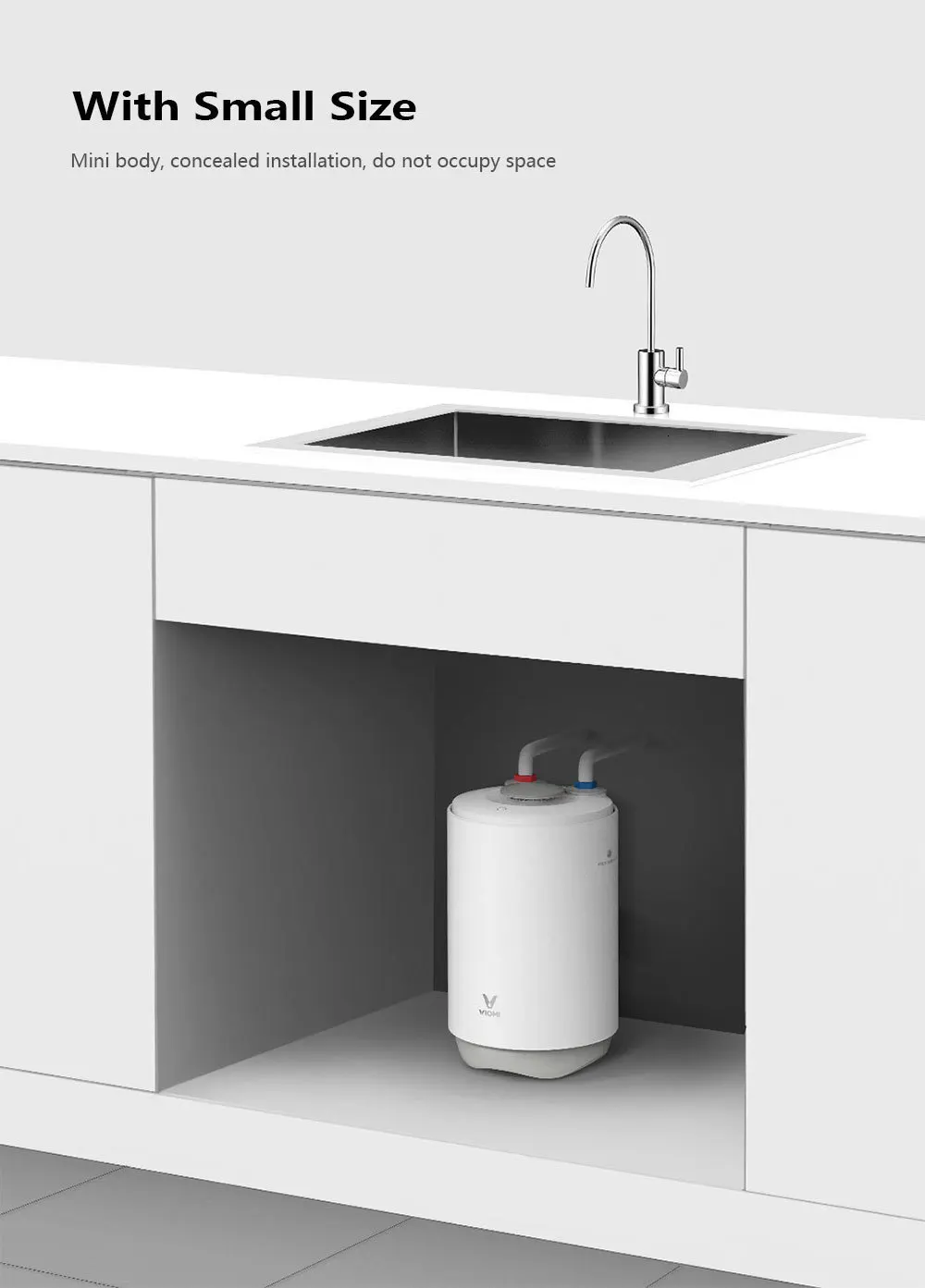 Электрический водонагреватель Xiaomi Viomi Df01, портативный водонагреватель для кухни, ванной комнаты, 6,6 л, 1500 Вт, портативный водонагреватель