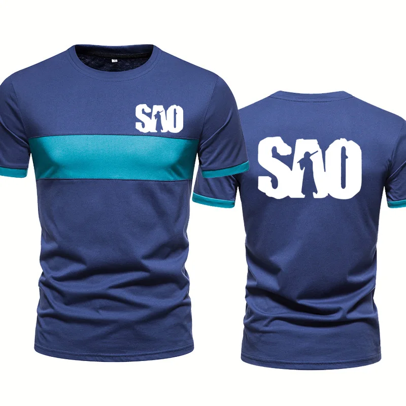 Футболка мужская хлопковая с круглым вырезом модная Повседневная рубашка