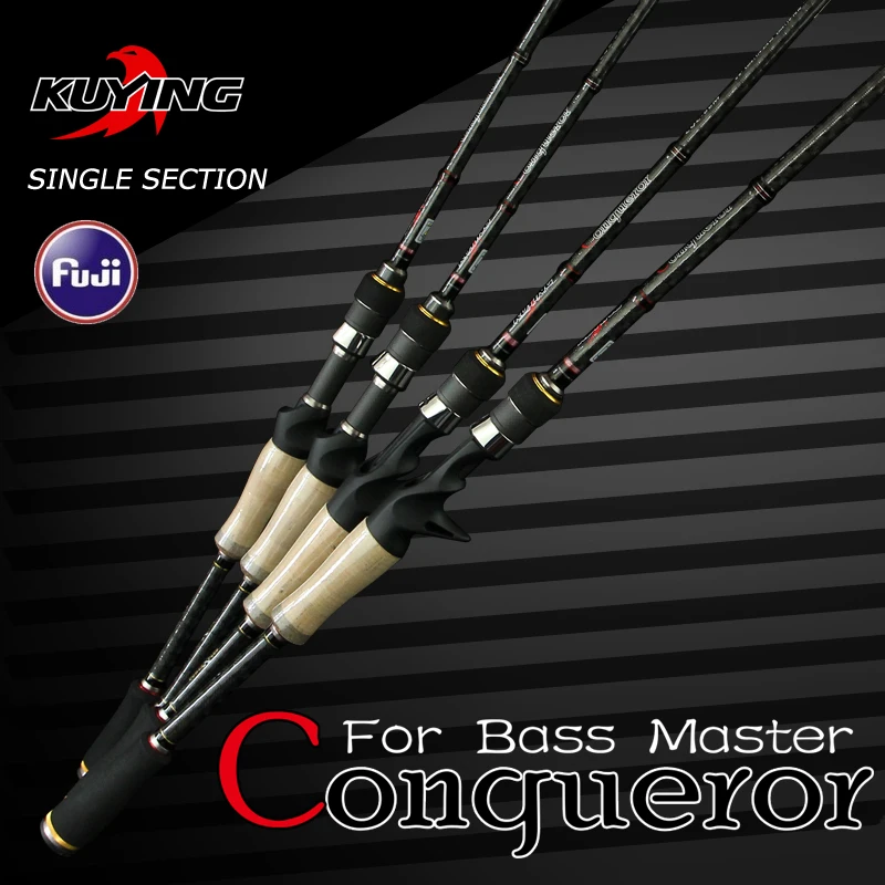 

KUYING Conqueror 1.95m 1.98m 2m 2.05m Fast Action Carbon Lure Casting Spinning Fishing Rod Fish Pole BASS Master Hard Soft