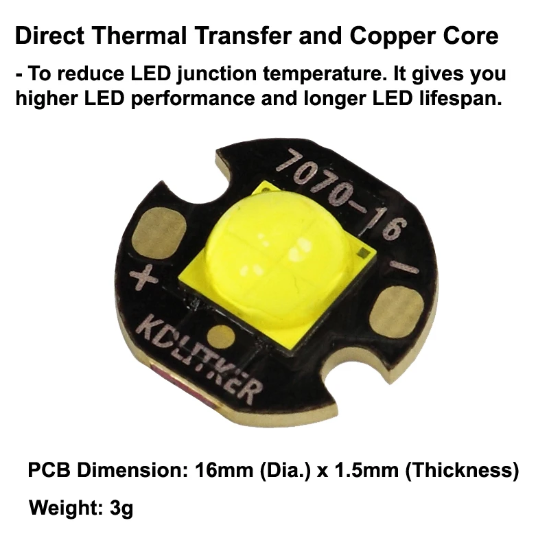 Высокомощный Cree XHP70.2 Белый/нейтральный белый/теплый белый светодиодный