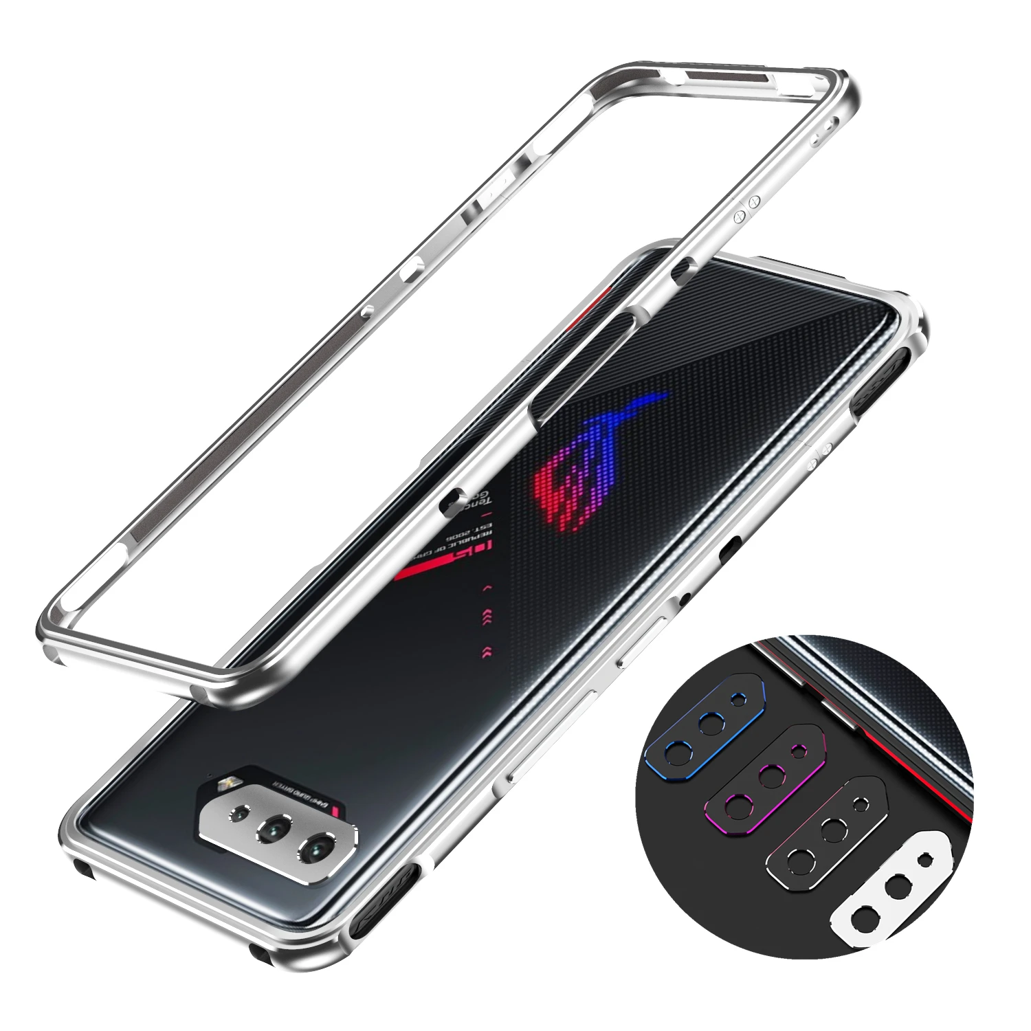 

capa fundas Aluminum Bumper Luxury aluminum Phone Case for ASUS Rog Phone 5 Pro Bumper protective metal frame +Camera Protection