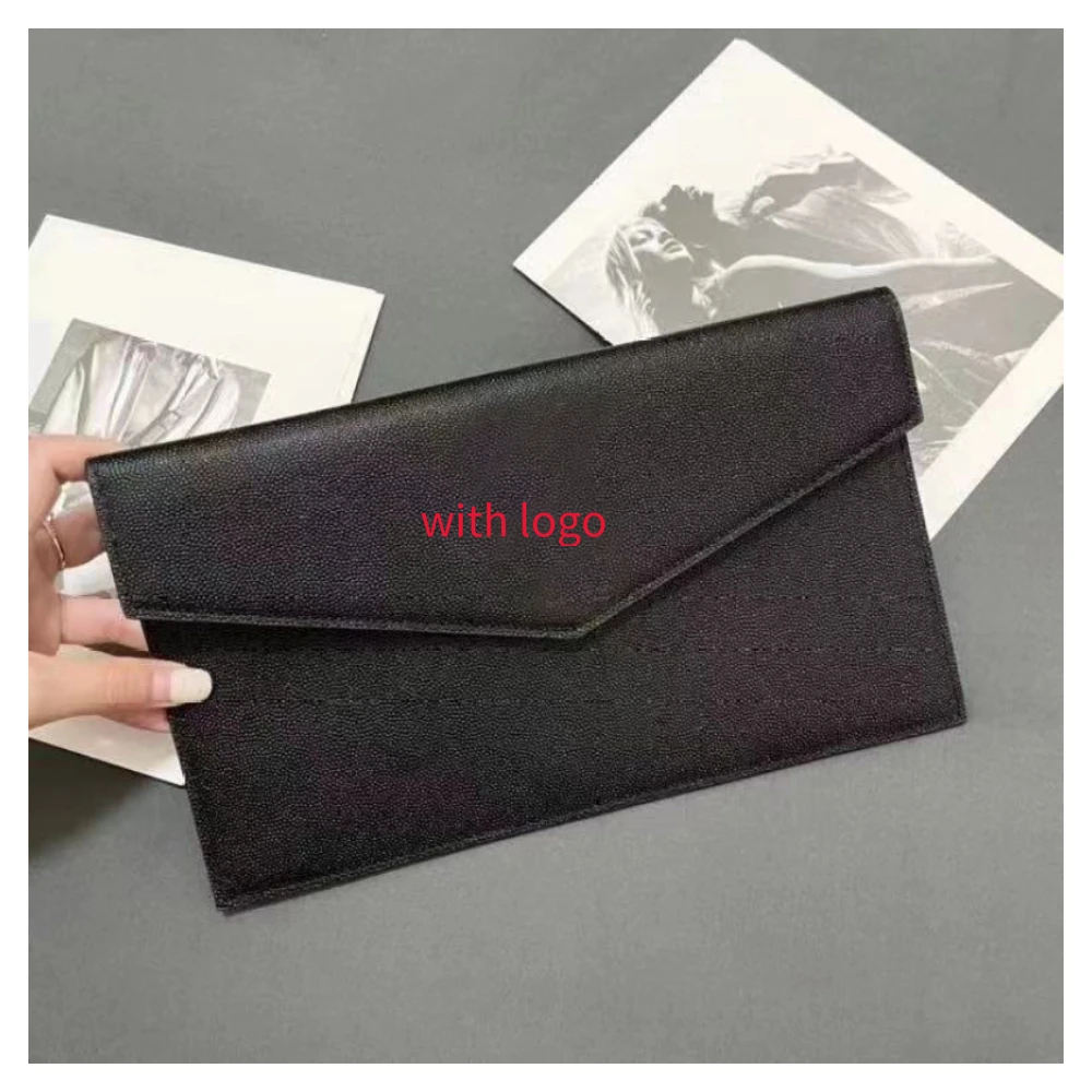 

Small Envelope Clutch With A Flap Cow Grain Leather Magnetic Closure Womens Metal Hardware Handbag Purse Ladies Underarm Bag