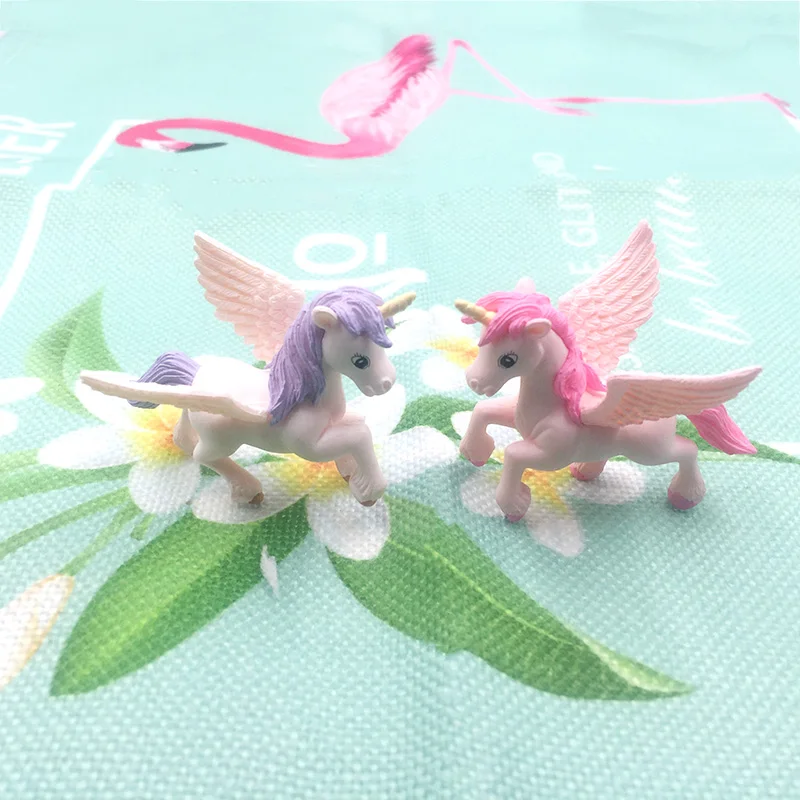 4 шт./компл. миниатюрные фигурки пони единорог сказочные садовые мох микро