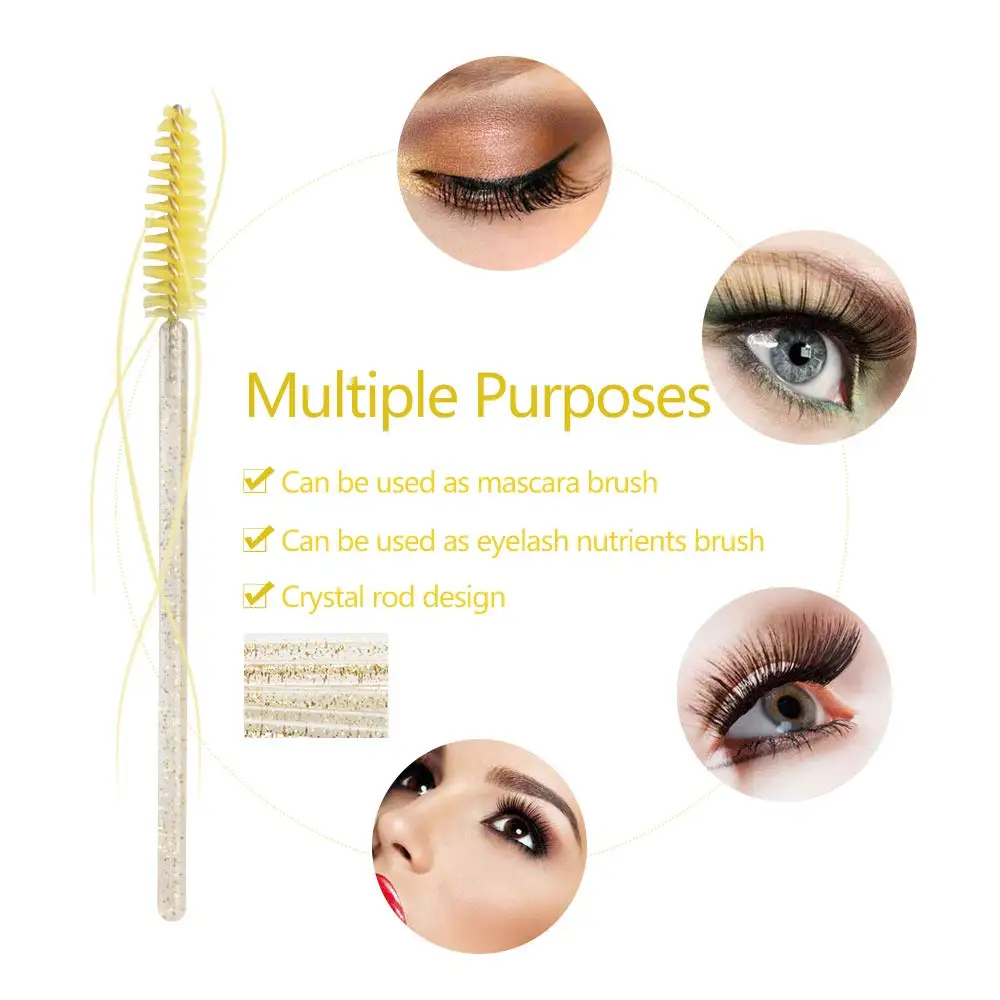 Многоцветная Модная стильная одноразовая щетка для ресниц тушь палочки макияжа