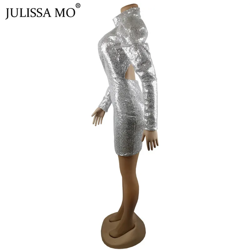 Julissa mo, сексуальное вечернее платье с открытой спиной и блестками, женское, с вырезом, облегающее, осеннее платье, элегантное, черное, с пышными рукавами, клубные платья, короткие
