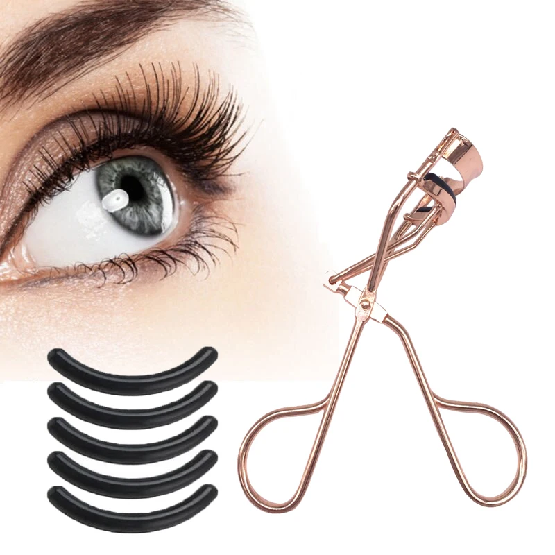 1 Pc Professional Rose Gold Eyelash Curler Eye Lashes Curling Clip Eyelash Pad Cosmetic Makeup Tools Accessories For Women
