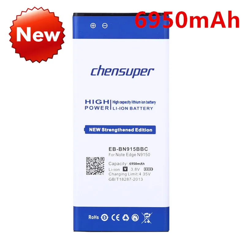 

Аккумулятор 6950 мА · ч, литий-ионный аккумулятор EB-BN915BBC для Samsung Galaxy Note Edge N9150, N915K, N915L, N915S, N915X