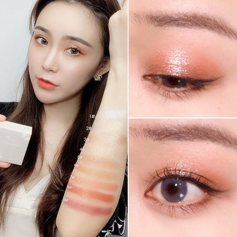 10 цветов блестящие тени для век монохромная водостойкая мини Палитра Тени Макияж
