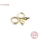 Женские серьги CANNER из стерлингового серебра 925 пробы, персонализированные серьги-кольца в виде ключа, циркониевые корейские серьги, серебряные и золотые ювелирные изделия