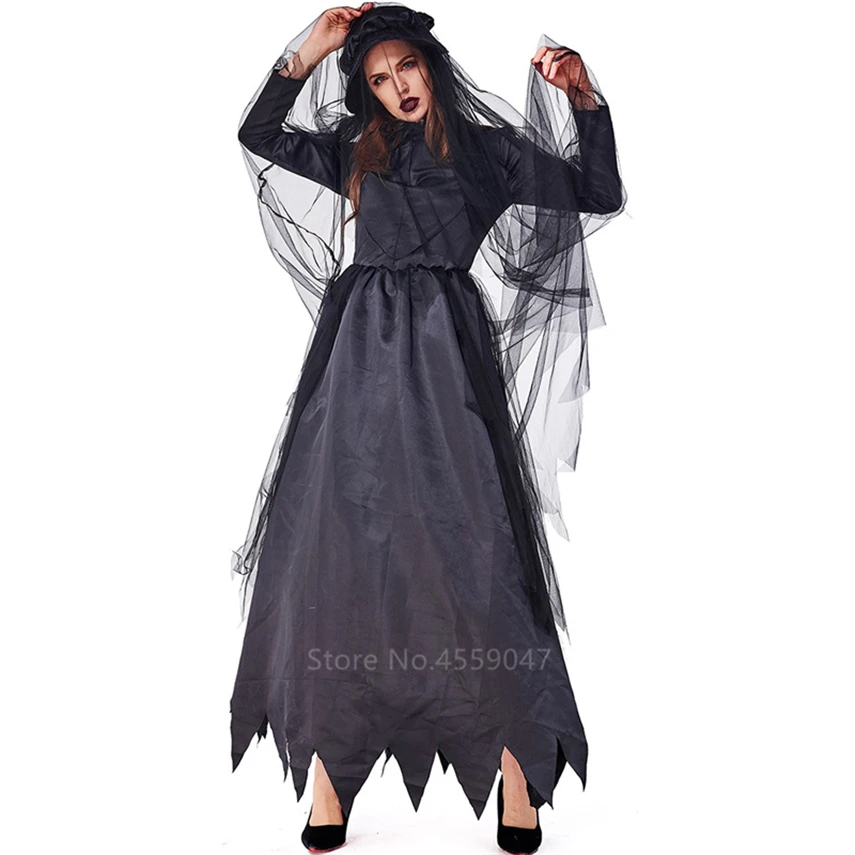 Готическое платье невесты на Хэллоуин для женщин страшный костюм вампир День