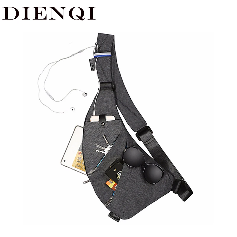 Нагрудная сумка DIENQI для мужчин многофункциональная водонепроницаемая через