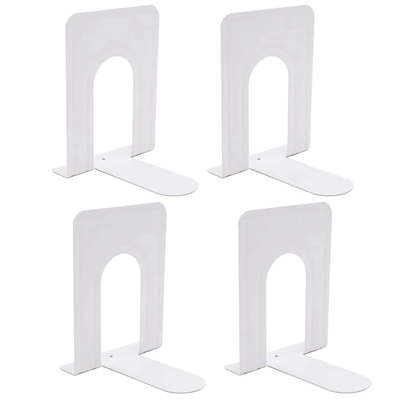 

2 Pairs Bookends for Shelves Non-Skid Book Ends Heavy Duty Metal Book End Book Stopper for Books/Movies/CDs/Video Games