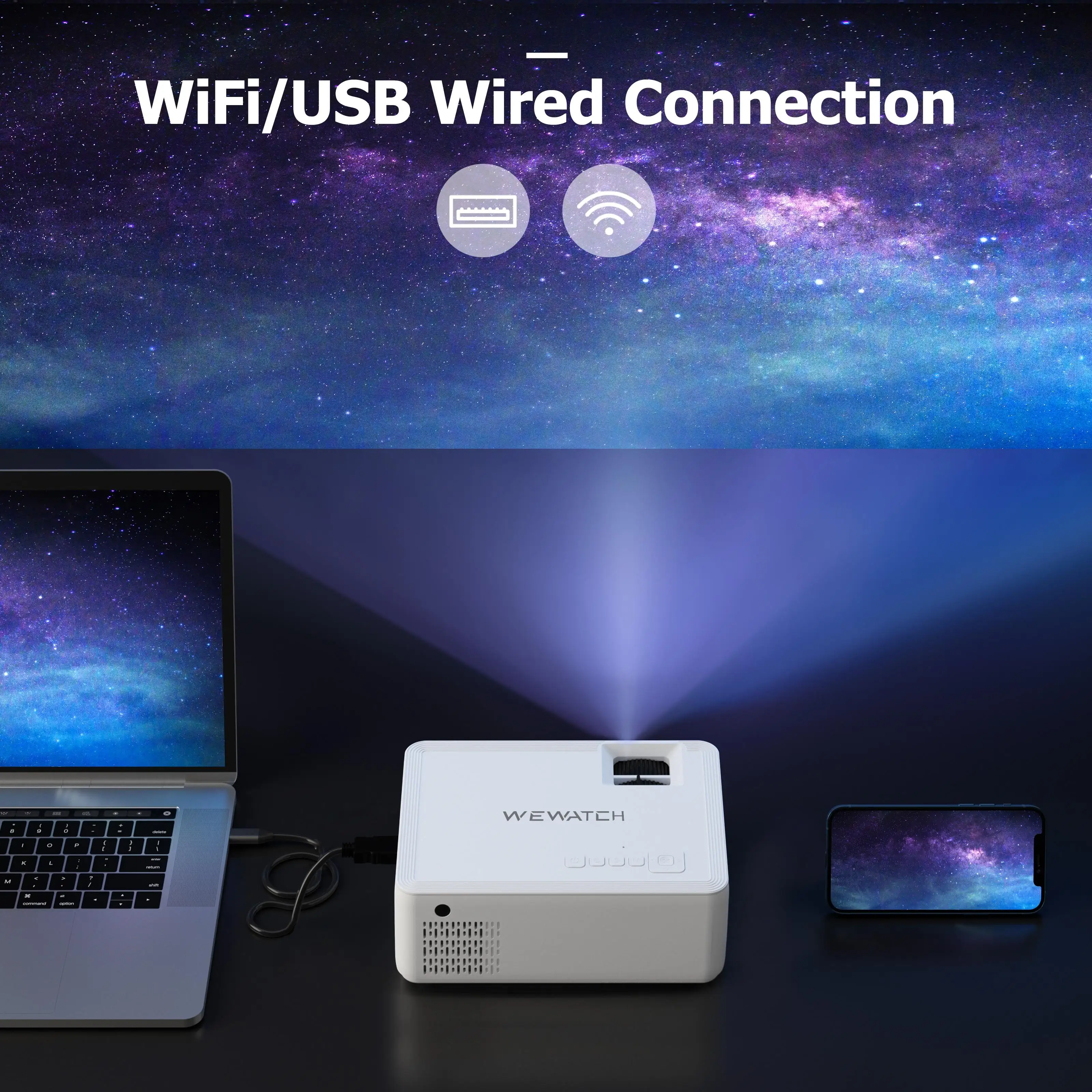 WEWATCH V10 5500Lumens LED Portable Projector Native 1024*720 HD 1080P Supported Home HDMI USB Mini Outdoor Movie Proyectors |