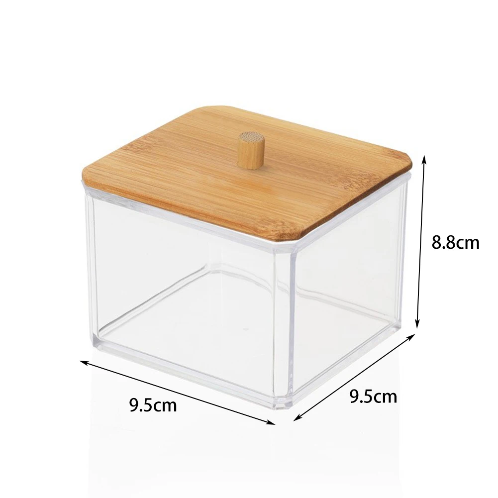 

2 Pack Cotton Ball and Swab Holder Organizer with Lid,Vanity Bathroom Jars,Q-Tips Swab Toothpick Dispenser Canister Organizer