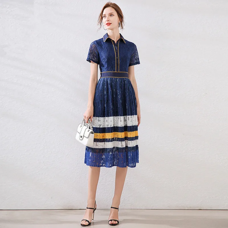 

Женское плиссированное платье, модельное элегантное Сетчатое платье в полоску, с цветочным рисунком и коротким рукавом, лето 2020