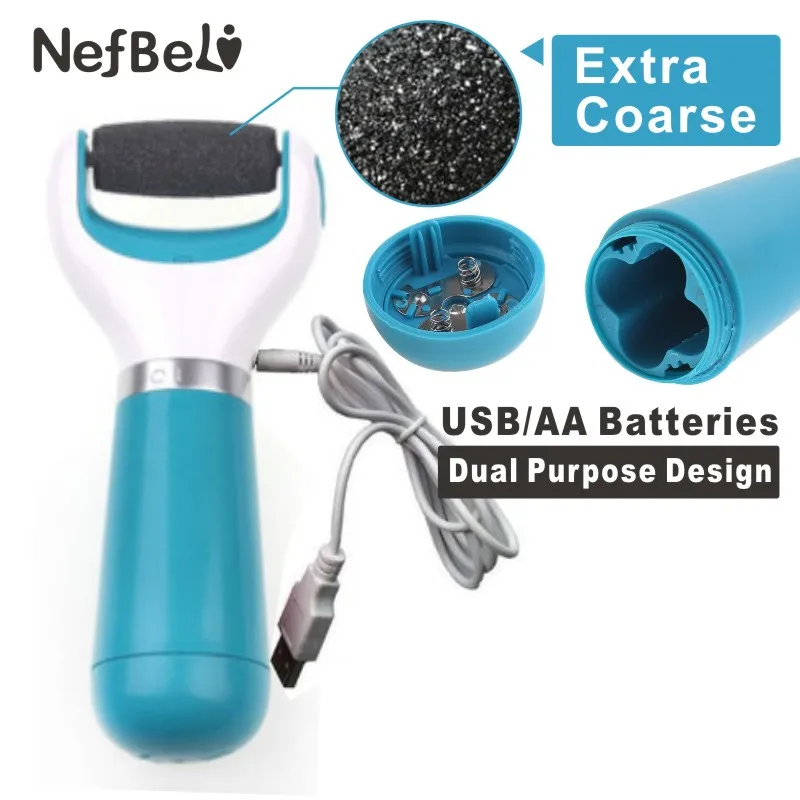 AA-USB Plug(Blue) Электрический пилочка для ухода за ногами, средство для удаления омертвевшей кожи, питание от аккумулятора, usb-отшелушивающий инструмент для удаления пятки мозолей, устройство для педикюра - Цвет: AA-USB Plug(Blue)