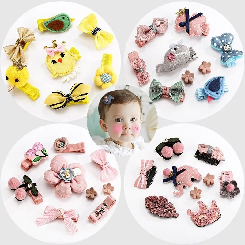 7 Types Children\'s Fresh Hair Clip Sets Baby Girls Cute Accessories For Over 1 Years bebe | Детская одежда и обувь