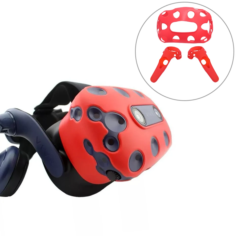

For Htc Vive PRO Headset Soft-Touch Silicone Rubber Case Cover Skin Silicon Protective Helmet Case Controller Handle Case Shell