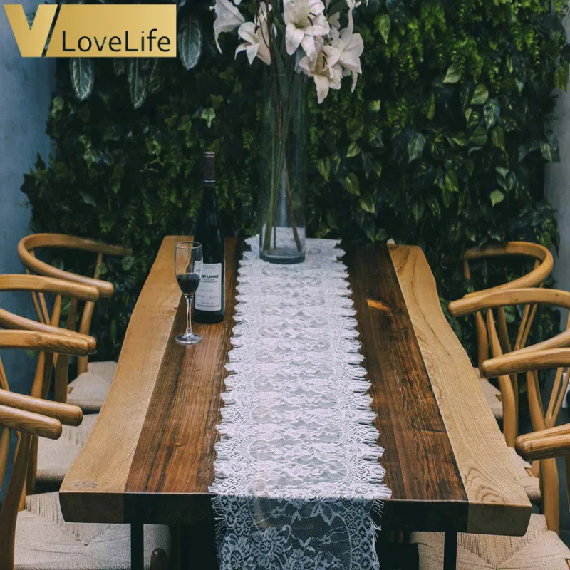 Белый/черный кружевной настольный бегун домашний текстиль Бохо тема вечерние