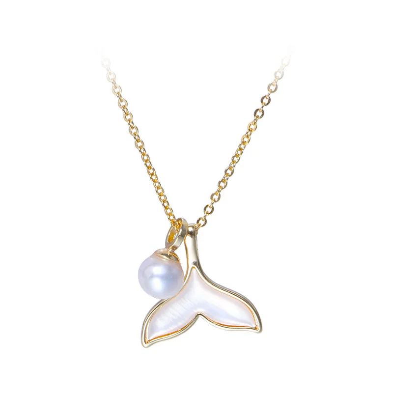 

Small fresh fish tail freshwater pearl necklace 210326-89