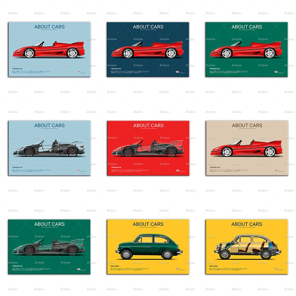 

Fashion Sports Car Illustrations Of The Engine Diagram Poster Home Decor Prints Wall Art Canvas Living Room Decoration Gift