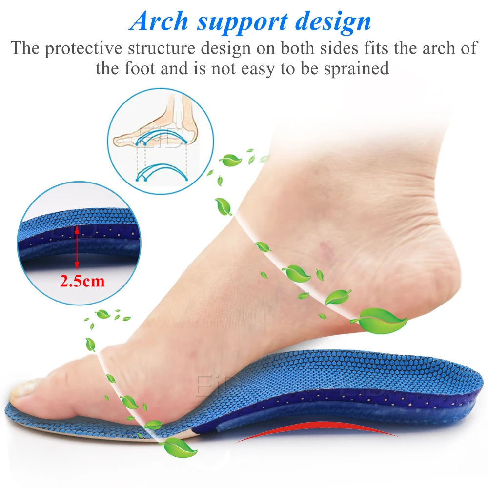 Flatfoot Orthotics Orthopedic Shoe Insole Shoes Accessories Orthopedic Memory Foam Sport Arch Support Insert Pad Woman Men