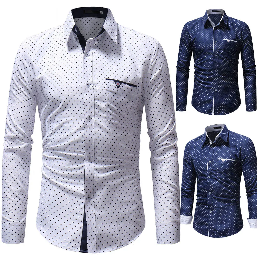 Модные мужские рубашки Рождественская рубашка Мужская Осенняя Повседневная
