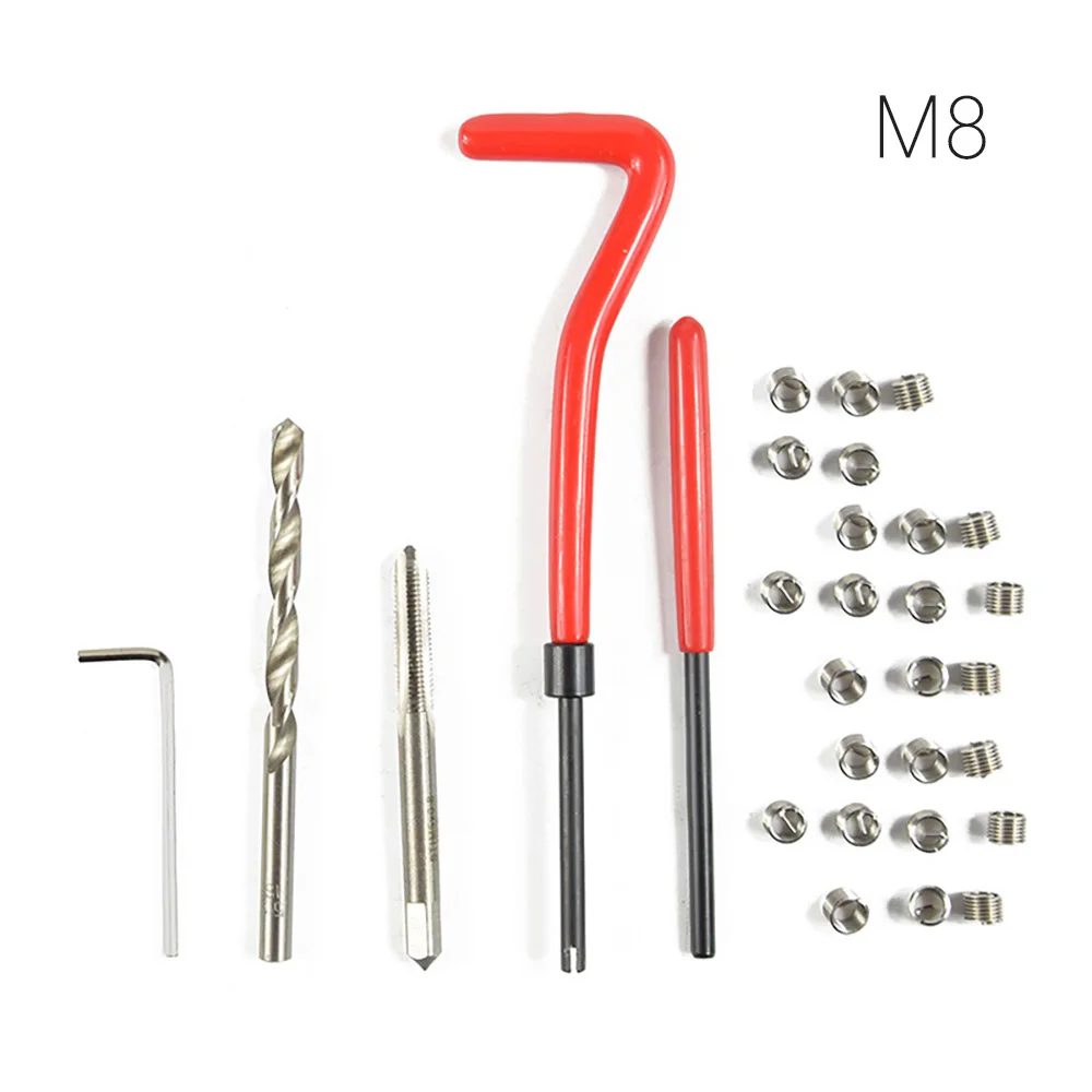 

Thread Repair Recoil Insert Installation Kit Tool Drill Tap M5 M6 M8 Helicoil Car Coil Crowbar Car Engine Block Restoring Drill