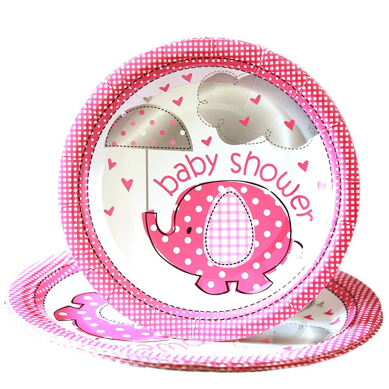 7INCH Plate 10pcs Вечерние салфетки для девочек с изображением розового слона, украшения для новорожденных, Bptism, салфетки для дня рождения, баннер, покрытие для стола, посуда, вечерние принадлежности - Цвет: 7INCH Plate 10pcs