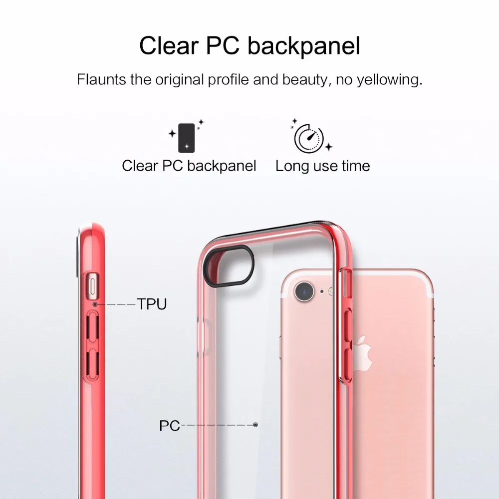 Чехол Rock для iPhone 7, 7 Plus, серия Royce, с подставкой, TPU+ PC, прозрачный чехол для телефона, для iPhone 7 Plus, чехол для телефона, роскошный