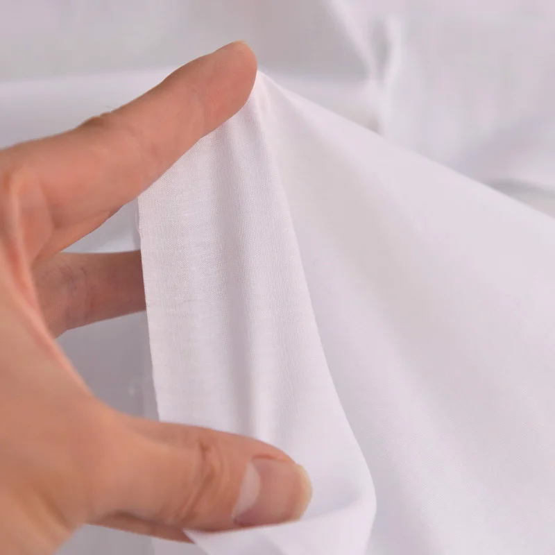 

Pure White Elastic Lycra Cotton Cloth Clothing, Dress, Anti Penetration, Lining, Thin, Smooth Skin.