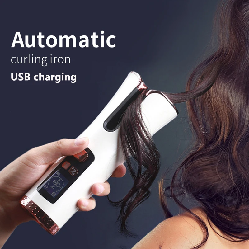 

Auto Ceramic Wireless Curling Iron Hair Waver Tongs Beach Waves Iron Curling Wand Air Curler USB Cordless Automatic Hair Curler
