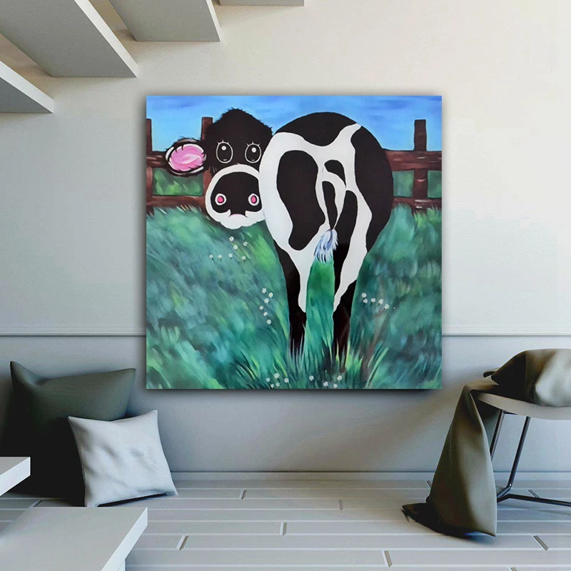 RELIABLI искусство Highland корова животное масляная живопись красочный холст печать