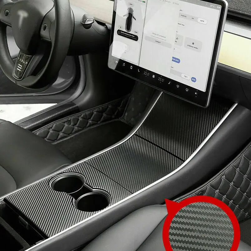 

Car Interior Decal Carbon Fiber Refit Central Console Sticker Protect Cover Sticker For Tesla Model 3 Accessories
