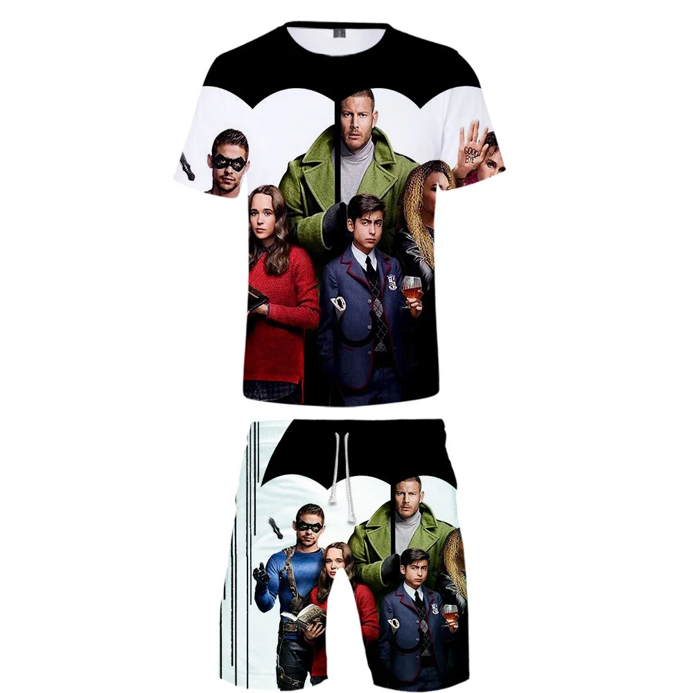 

The Umbrella Academy 3D Casual Tracksuit Two Pieces Suit Short Sleeve T-shirt & Shorts Sets men's Streetwear Sportswear Set