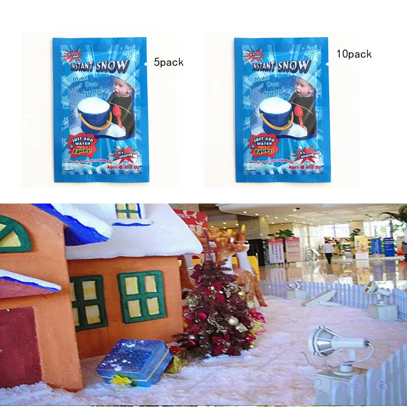 5/10 упаковка/Набор искусственный Снежный порошок быстрого приготовления