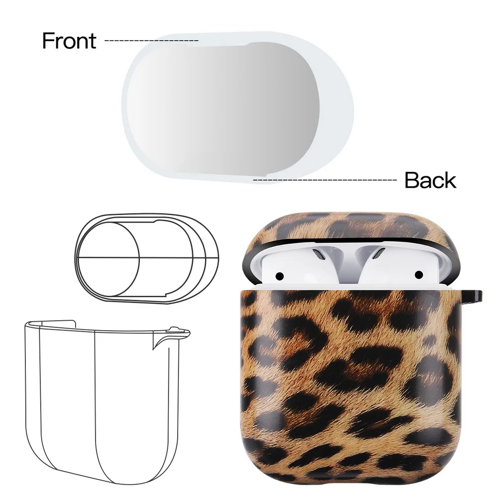 Netarlier беспроводные bluetooth наушники чехол для Apple AirPods 1 2 Леопардовый принт матовый мягкий защитный IMD чехол с крюком для вешалки