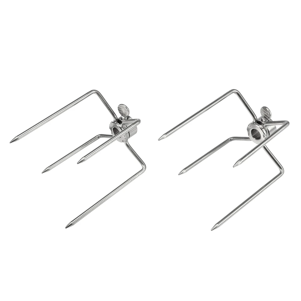 

2PCS Multifunctional Stainless Steel BBQ Fork Grill Fork Roast Spit Barbecue Tool Easy to be replaced easy to clean